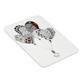 Leuke en kleurrijke hart ballon magneet 3 "x4" (Rechterzijde)