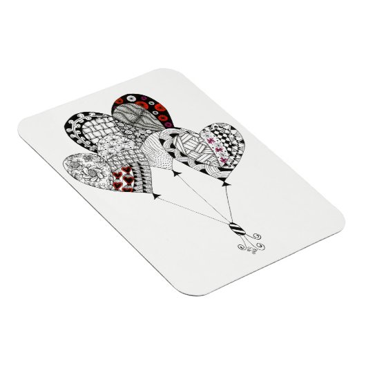 Leuke en kleurrijke hart ballon magneet 3 "x4" (Rechterzijde)