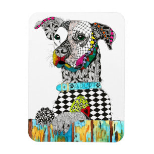 Leuke en kleurrijke hondenmagneet 3 "x4" magneet