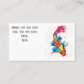 Leuke en kleurrijke Koi Fish Aquarium Visitekaartj Visitekaartje (Achterkant)