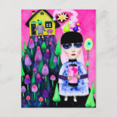 Leuke en kleurrijke Mixed Media Collage Briefkaart (Voorkant)