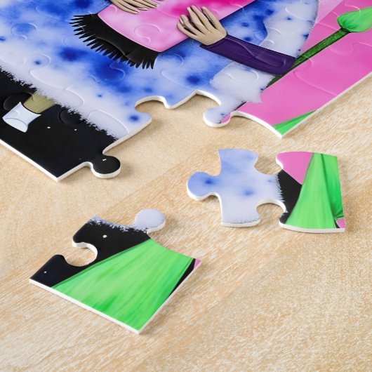 Leuke en kleurrijke Mixed Media Collage Legpuzzel (Zijkant)