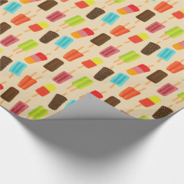 Leuke en kleurrijke Popsicles Retro Patroon Cadeaupapier