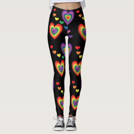 Leuke en kleurrijke Rainbow Hearts Leggings