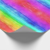 Leuke en kleurrijke regenboog Waterverf Cadeaupapier (Hoek)