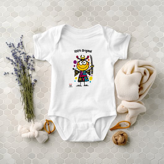 Leuke en kleurrijke Samurai Emoji Peuter Romper