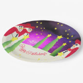 Leuke en kleurrijke sneeuwman papieren bordje (Gekanteld)