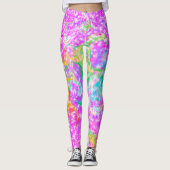 Leuke en kleurrijke Spring Pink Swirled Leggings (Voorkant)