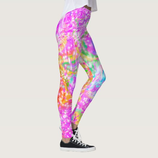 Leuke en kleurrijke Spring Pink Swirled Leggings (Rechts)