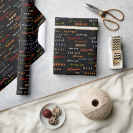 Leuke en kleurrijke typografie Halloween Holiday S Cadeaupapier