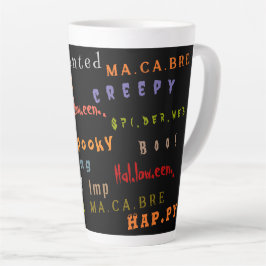 Leuke en kleurrijke typografie Spirit Halloween Latte Mok