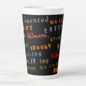 Leuke en kleurrijke typografie Spirit Halloween Latte Mok (Voorkant)