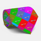 Leuke en koele kleurrijke madeliefjes bloemenpatro stropdas (Opgerold)