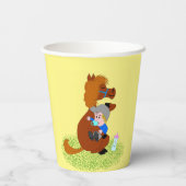 Leuke en leuke pony met baby - kinderverjaardagsfe papieren bekers (Achterkant)