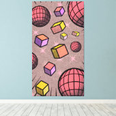 Leuke en levendige abstracte zwevende bollen blokj canvas afdruk (Insitu (Houten vloer))
