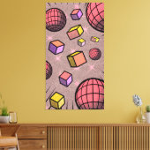 Leuke en levendige abstracte zwevende bollen blokj canvas afdruk (Insitu (Woonkamer))