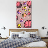 Leuke en levendige abstracte zwevende bollen blokj canvas afdruk (Insitu (Slaapkamer))