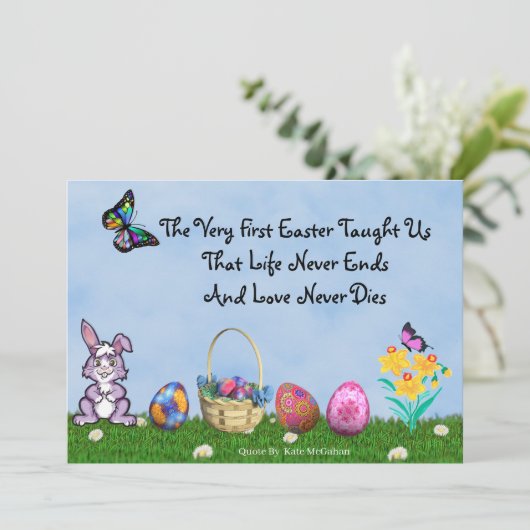 Leuke en liefdevolle Paasvlakke Kaart (Staand voorkant)
