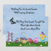 Leuke en liefdevolle Paasvlakke Kaart (Voorkant / Achterkant)