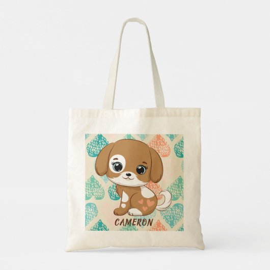 Leuke en lieve puppy Canvas tas (Achterkant)
