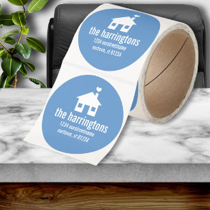 Leuke en moderne adresstickers ronde sticker