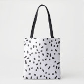 Leuke en moderne zwart-wit canvas tas (Voorkant)