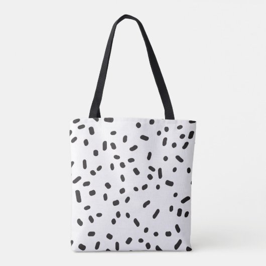 Leuke en moderne zwart-wit canvas tas (Achterkant)
