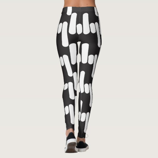 Leuke en moderne zwart-witte leggins leggings (Achterkant)
