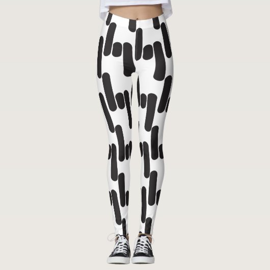 Leuke en moderne zwart-witte leggins leggings (Voorkant)