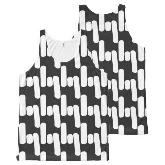 Leuke en moderne zwart-witte Tanktop All-Over-Print Tank Top