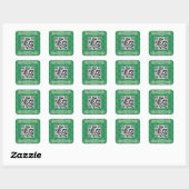 Leuke en mooie 4-bladige klaver QR-code Vierkante Sticker (Vel)