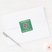 Leuke en mooie 4-bladige klaver QR-code Vierkante Sticker (Envelop)