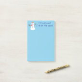 Leuke en mooie blauwe sneeuwman detective post-it® notes (Op bureau)