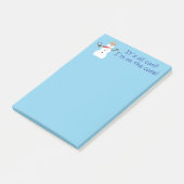 Leuke en mooie blauwe sneeuwman detective post-it® notes (Schuin)