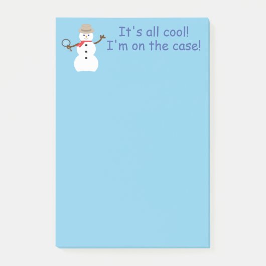 Leuke en mooie blauwe sneeuwman detective post-it® notes (Voorkant)
