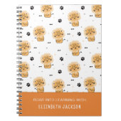 Leuke en mooie cartoon leeuw met naam kinder notitieboek (Voorkant)