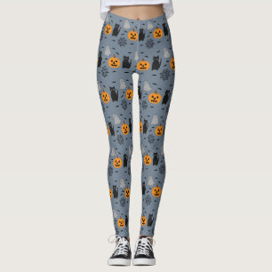 Leuke en mooie Halloween kat geest pompoen web Leggings