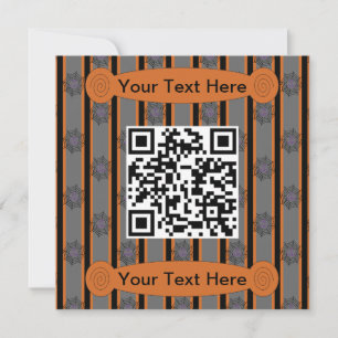 Leuke en mooie Halloween-spinnenweb QR-code Kaart