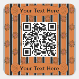 Leuke en mooie Halloween-spinnenweb QR-code Vierkante Sticker