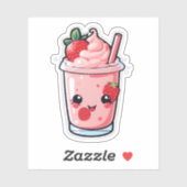 Leuke en mooie kawaii aardbeienmelk sticker (Vel)