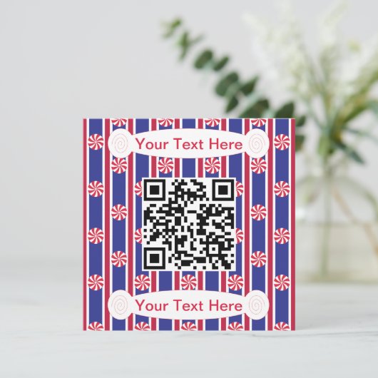 Leuke en mooie pepermunt QR-code Kaart (Staand voorkant)