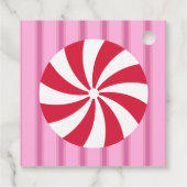 Leuke en mooie roze kerst pepermunt snoepgoed bedankjes labels (Achterkant)