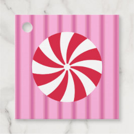 Leuke en mooie roze kerst pepermunt snoepgoed bedankjes labels