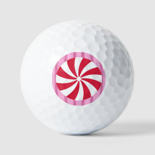Leuke en mooie roze kerst pepermunt snoepgoed golfballen