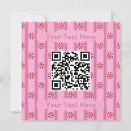 Leuke en Prachtige Roze Pepermunt QR Code Kaart