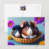 Leuke en schattige cavia's briefkaart (Voorkant / Achterkant)