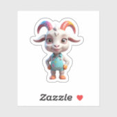 Leuke en schattige geit als schilder sticker (Vel)