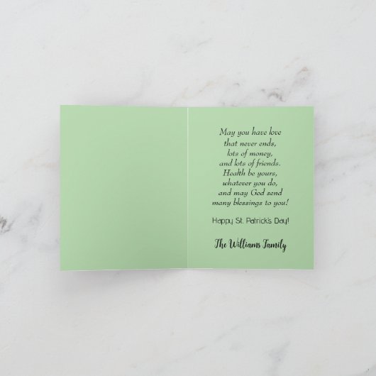 Leuke en schattige kabouter, gouden munten, shamro feestdagen kaart (Binnen)