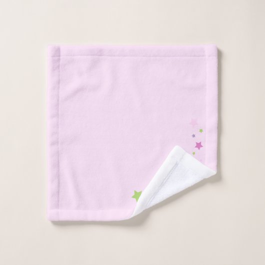 Leuke en schattige roze Handdoek set met sterren (Wasdoekje)