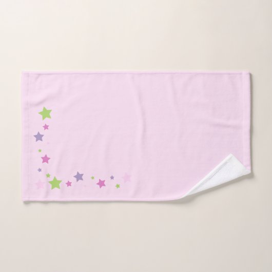 Leuke en schattige roze Handdoek set met sterren (Handdoek)